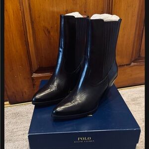 Ralph Lauren Black Cowboy Boots NWT